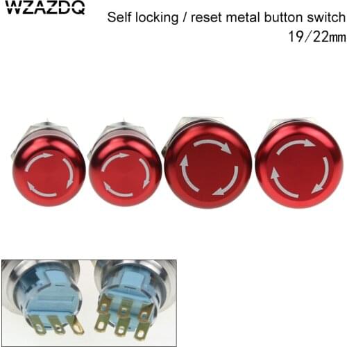 19/22 mm high quality metal mushroom head emergency stop button switch stainless steel case aluminum head rotary switch