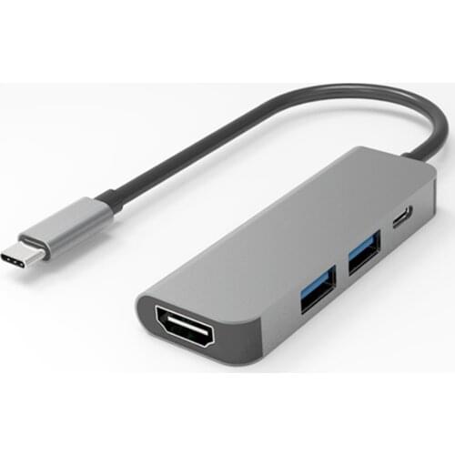 4 in 1 USB 3.1 USB -C Type C Hub to 4K @30hz HDMI 2 USB 3.0 Type C PD Charging Adapter for Macbook Samsung S9 S8 Note 9 Note 8