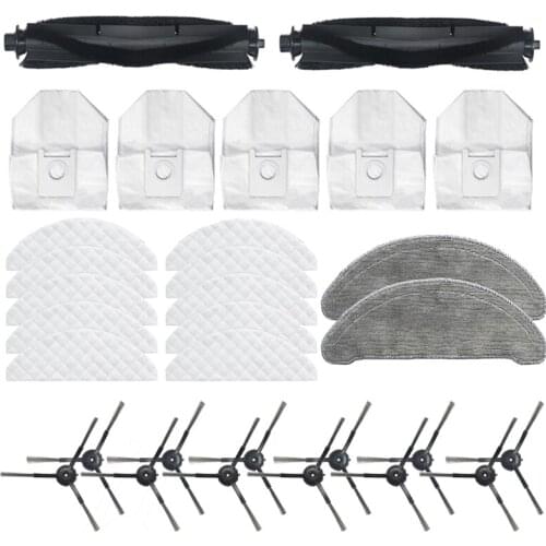 AD-31Pcs for Roidmi EVE Plus Vacuum Cleaner Main Brush Side Brush Dust Bag Mop Cloth Disposable Cloth Replacement Parts