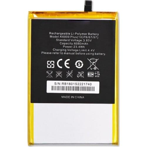 For Oukitel K6000 Plus Battery High Quality Large Capacity 6080mAh Batterie Bateria Accumulator AKKU