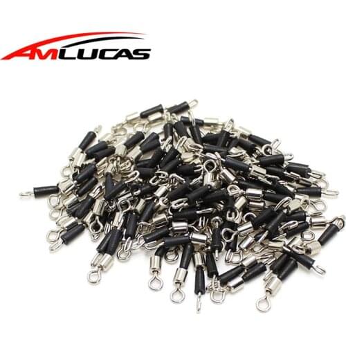 Amlucas 30pcs/lot Ball Bearing Swivel Solid Rings Fishing Connector Ocean Boat Fishing Hooks quick fast link connector WE1019