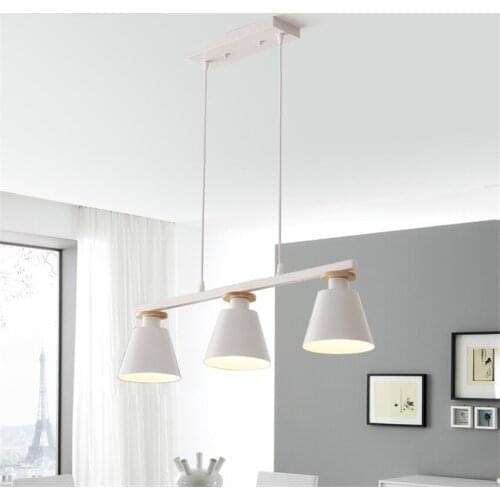 Restaurant Long Line Iron Chandeliers Lamps Three Combination Nordic Macaroon Dining Room Bar Table Hanging Lights Home Fixtures