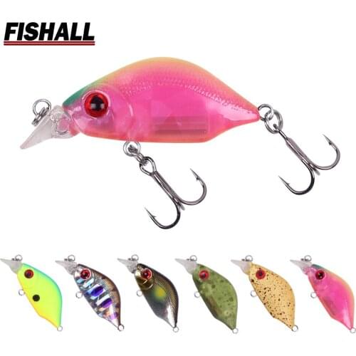 Fishall Hump Minnow 35S Small Hard Bait 35mm 2.9g Sinking Tiny Lure Wobbler For Bass Pike Trout
