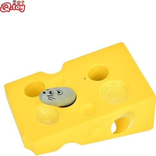 Montessori Mice and Cheese Kitchen Toy Wooden Simulation Play Toy Threading Game for Kid Educational Eye-hand Coordination Train