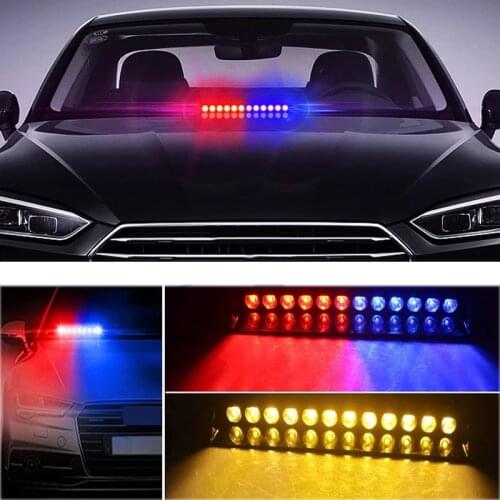 LED Emergency Warning Lights Kit Upgrade 12V Strobe Light Bar Car Truck Warning Light Bar Fit for Interior Front/Rear Windshield