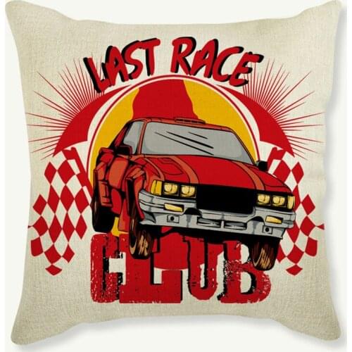 Red Mexican Skull Style Cushion Cover Throw Pillow Cover Vintage Classic Car Printed Home Decoration Car Sofa Chair Pillow Cover