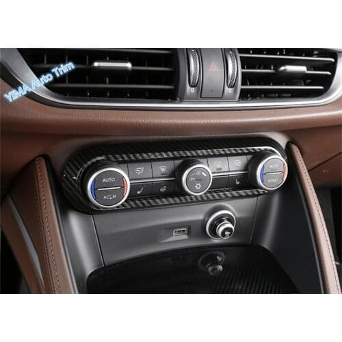 Lapetus Car Styling Front Air Conditioning AC Frame Cover Trim Fit For Alfa Romeo Stelvio 2017 - 2020 Matte / Carbon Fiber ABS