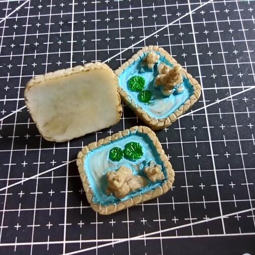 1pcs/lot Resin garden lotus leaves pool 28mm Ornaments Micro landscape Ornaments Creative Home Gardening Decorations
