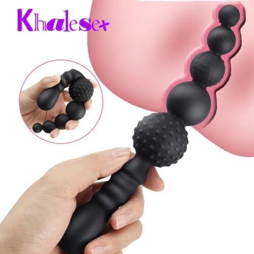 Beads Male Prostate Massager Anal Plug Adult Sex Toy for Men Masturbator Silicone Butt Plug Erotic Gay Products Stimulator
