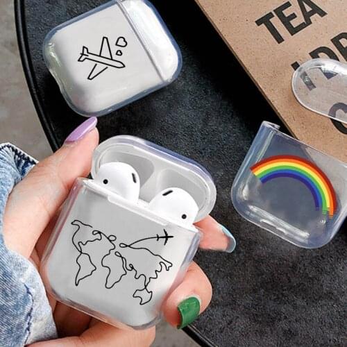 Cartoon Transparent Case For AirPods 2 Case Bluetooth Earphone Protective Soft Silicone cover For Air pods 2 1 case Charging Box