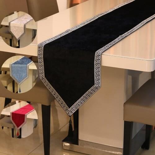 New Chinese Table Runner Simple Color European Shoe Cabinet Bedroom Living Room Western Table Cloth Decoration Table Runners