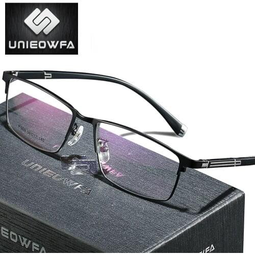 UNIEOWFA Myopia Prescription Glasses Men Optical Progressive Eyeglass Square Retro Eyeglasses Photochromic Hyperopia Eyewear