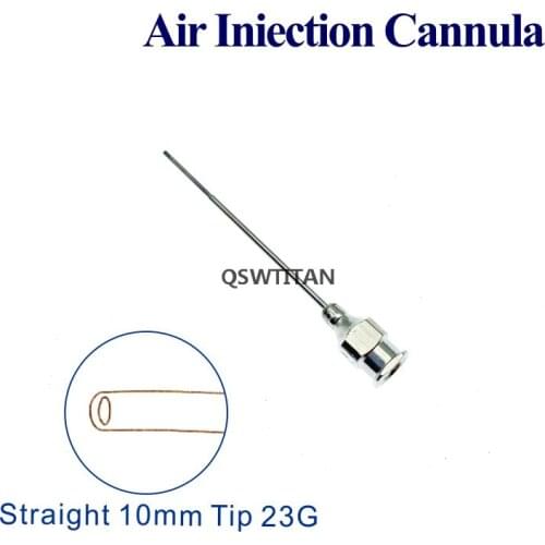 Air Iniection Cannula Straight 10mm tips Ophthalmic Eye Instruments