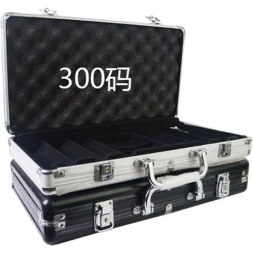 Wholesale retail high-grade professional aluminum chip boxes 300 codes yards chips poker coin carrying case black silver