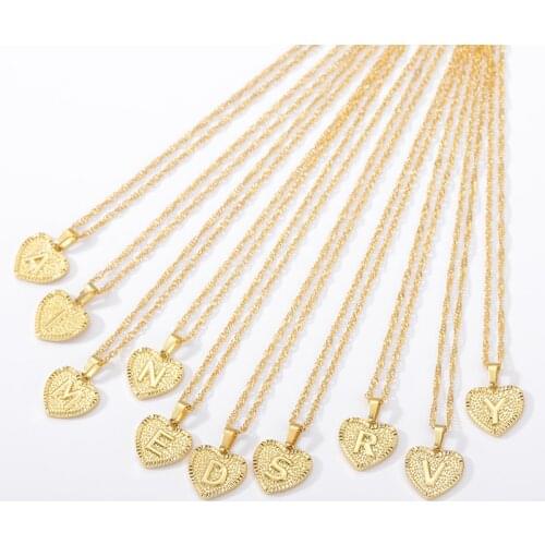 Wholesale 26pcs A-Z Initial Necklace For Women Bohemia Jewelry Stainless Steel Long Chain Letter Alphabet Necklace Collier Femme