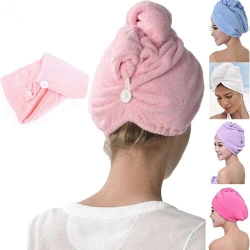 Swimming Towel Rapid Fast Drying Hair Hat Absorbent Towel Cap Turban Wrap Soft Shower Hat