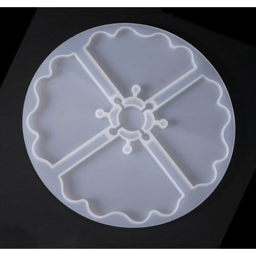 Crystal drop mold table mold DIY wave edge cup pad mirror silicon mold