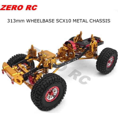 Cool Racing CNC 1/10 Scale Rock Crawler Truck Aluminum Axial SCX10 Chassis W/ Carbon Frame Wheelbase 313mm Gold