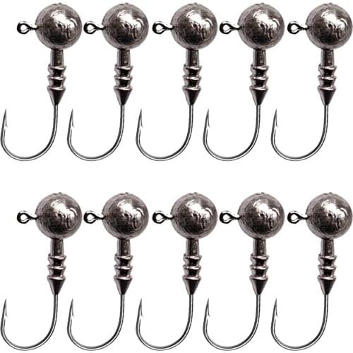 10pcs/lot Jig Head Fishing Hook 3.5g 5g 7g 10g 14g High Carbon Steel Crank Fishhook For Soft Lure Fishing Tackle Accessories