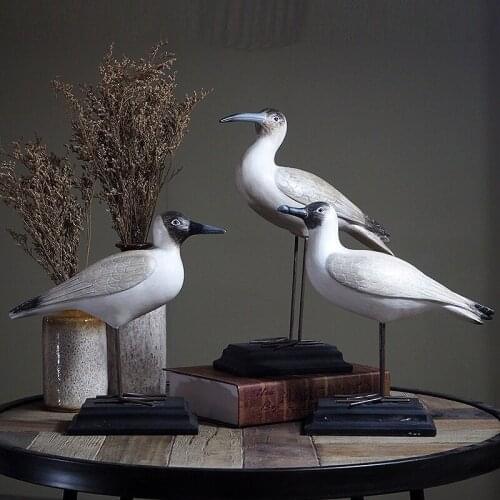 The Mediterranean style seagull resin decoration decorative arts and crafts gifts study room