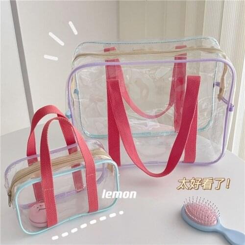 Shopper Womens Bag Tote Makeup Cosmetics Shoulder Messenger Beach Transparent High-capacity Swim Summer Cooler Handbag Fashion