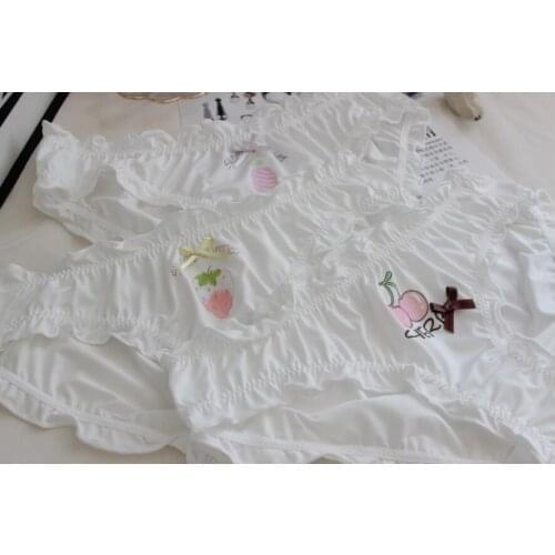 2019 New Arrival 100% Real Photo M L XL Lovely Cute Lolita Kawaii Strawberry Cherry Pineapple Panties Underwear Brief WP597