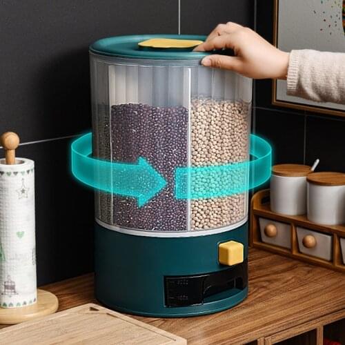 Rotating Multi-Grain Rice Bucket Organizer Kitchen Accessories Packed 10 Kg Rice Storage Box Grain Dispenser Cereal Containers