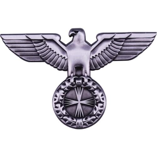 WW2 Eagle with Iron Cross German Military/Oktoberfest Hat Pin - Pewter Finish