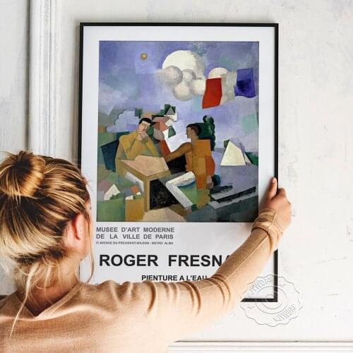 Museum Of Modern Art Exhibition Poster, Roger De La Fresnaye Conquest The Air Vintage Art Oil Painting, Home Decor Art Prints