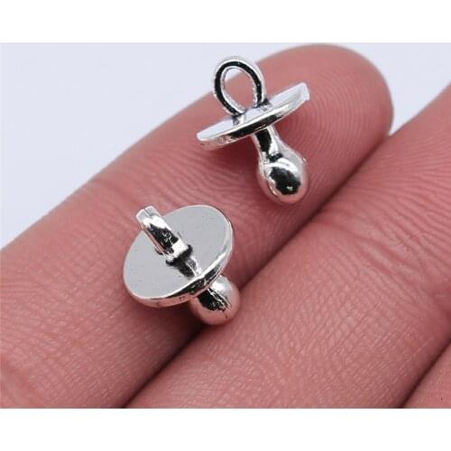 WYSIWYG 20pcs 14x10mm Antique Silver Color Antique Bronze Color Nipple Charms For Jewelry Making DIY Jewelry Findings