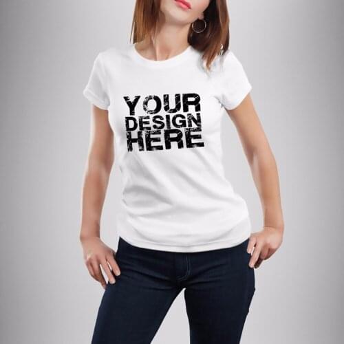 Jollypeach High Quality DIY custom tshirt Women Casual t shirts Print Your Own Design LOGO QR code photo Customized t shirt