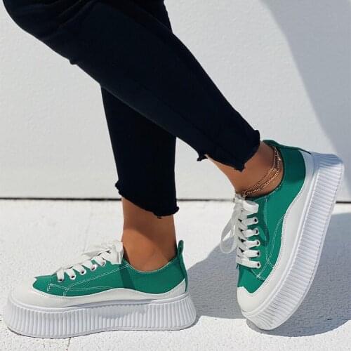 2021 Women Lace Up Platform Sneaker Leopard Canvas Sneaker Woman Summer Platform Vulcanized Female Casual Shoes Ladies Size 40