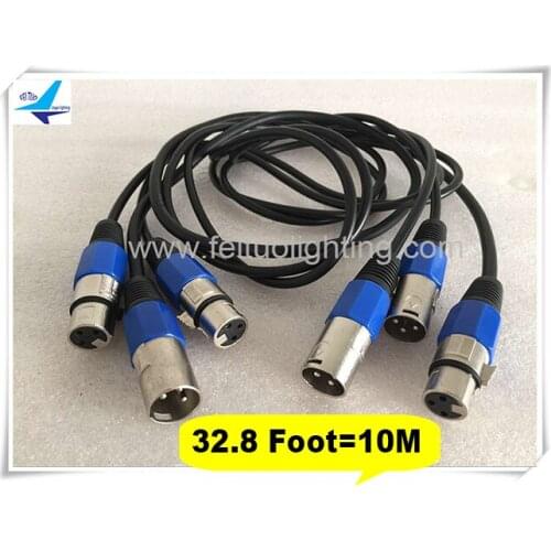 10pcs Cable 3-Pin DMX Cable 32.8Ft disco equipment and professional stage lighting Signal Cable 32.8 Foot