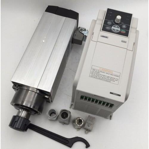 3.5KW Air-cooled ER25 Spindle Motor AC380V 18000rpm Air-cooling & 4.5KW 3phase 380V VFD Inverter Kit