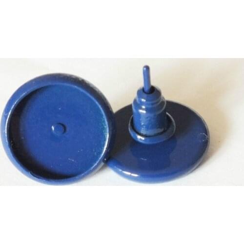 Free shipping!!! 300sets /lot Blue Color Fit 10mm Round Cabochon Settings Earring Post earring studs With Earring stopper