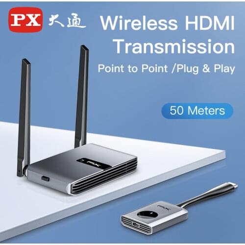 PX Wireless HDMI Transmitter Receiver Extender Video Display Dongle for Switch PC Phone Multi Device to 1RX TV Monitor Projector