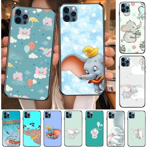 Disney Flying Elephant Dumbo Anime Phone Cases cover For iphone 11 Pro Max case 12 8 7 6 S XR PLUS X XS SE 2020 mini black cell