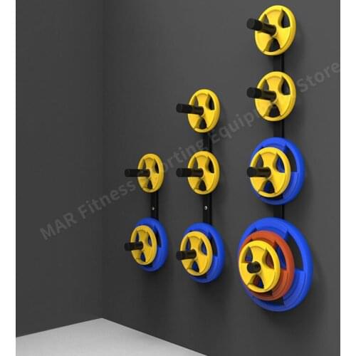 Home Gym Fitness Barbell Bar Storage Shelf Steel Stable Wall-Mounted Barbell Slice Barbell Rod Bracket Fitness Equipment