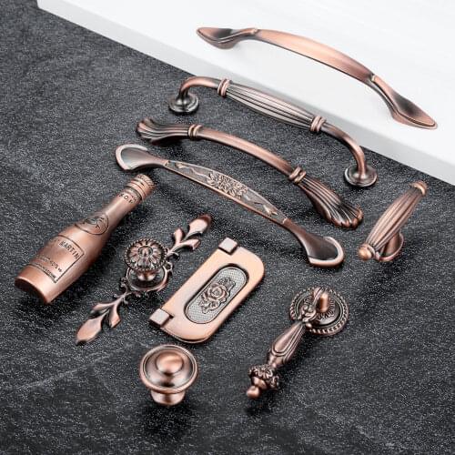 Door Handles Zinc Alloy Drawer Wardrobe Pulls Vintage Kitchen Cabinet Handles Knobs Furniture Handle Hardware