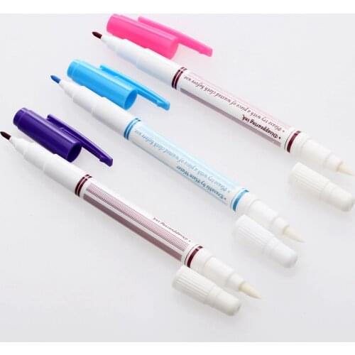 Hot 3pcs Erasable Pens Dual Function Fabric Soluble Cross Stitch Water Grommet Ink Marking Pens DIY Needlework Sewing Tools