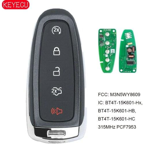 KEYECU for Ford Edge Explorer Escape Flex Focus Taurus Smart Remote Key 315MHz Fob M3N5WY8609 BT4T-15K601-Hx