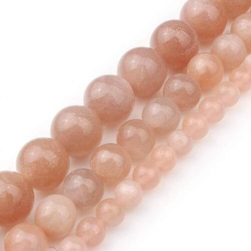 High quality Natural Stone Sun Stone Round Loose Spacer Beads For Jewelry Making Diy Earring Bracelet 6/8/10 /12 mm Strand 15