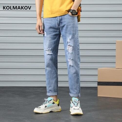 2020 Hot Selling New arrival Jeans Men Spring long Pencil Trousers Classic hole style Denim Skinny Jeans Fashion casual Pants