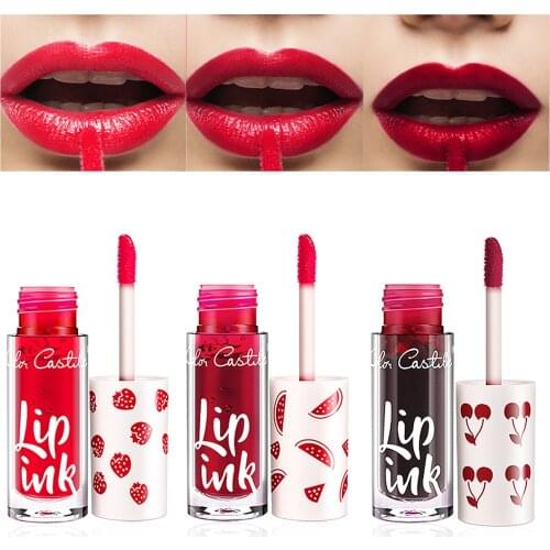 Hot New Fruit Smell Moisturizing Waterproof Non Stick Cup Liquid Lipstick Lip Glaze Guice Dyeing Lip LiquidBlusherWomen Cosmetic