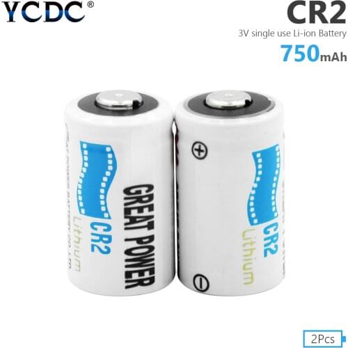 2Pcs 3V Li-ion Battery Original CR2 CR15H270 EL1CR2 For Security System Camera Nominal Capacity 750mAh