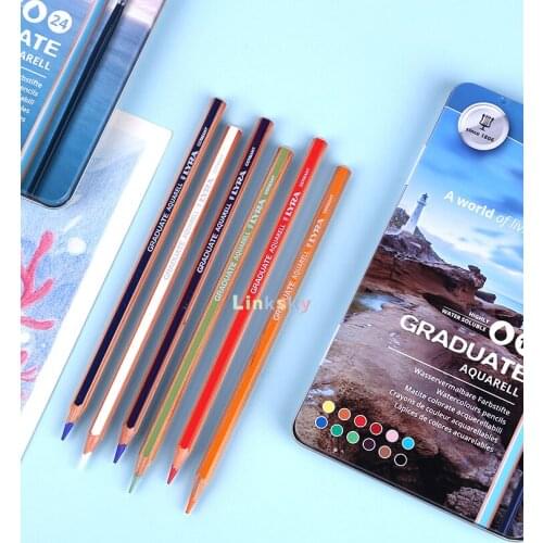 Lyra Graduate Aquarell Colored Pencil Set, Assorted Colors, Set of 12,24,36,High quality water-soluble Aquarell pencils