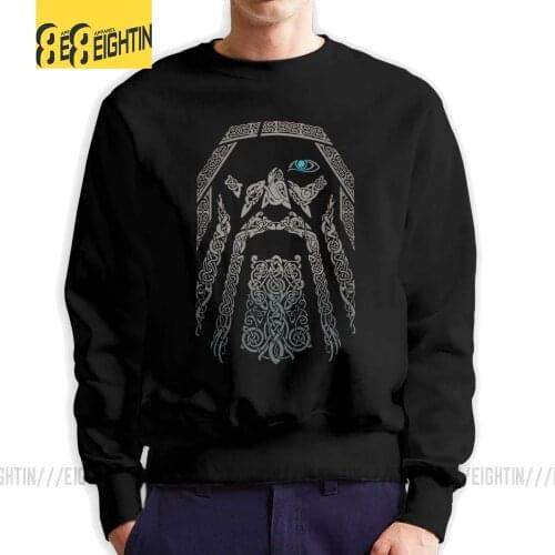 ODIN Vikings Valhalla Son Of Odin Man Sweatshirts Funny 100% Cotton Crew Neck Pullovers Street Hoodie for Men