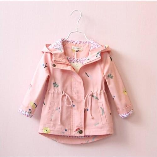 2020 New fashion hooded Windbreaker Long Sleeve jacket Baby Girls autumn coat Children top Clothes Kids Casual baby outwear