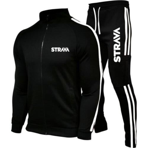 2021 New Mens Cycling Leisure Sports Suit Sweater Zipper Jacket + Pants Cotton Brand Sportswear Outdoor Jogging Sweater Men