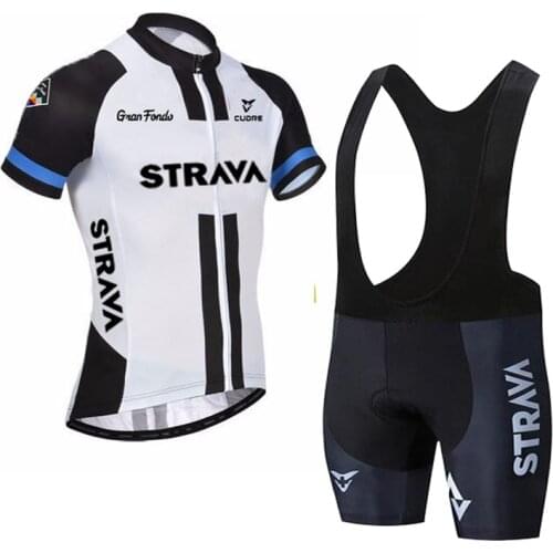 2021 STRAVA Cycling Clothing Short sleeve set Quick Dry Men Bicycle clothing summer Cycling Jersey sets MTB bike shorts suit